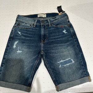 Abercrombie Kids Distressed Dark Blue Shorts